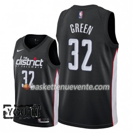 Maillot Basket Washington Wizards Jeff Green 32 2018-19 Nike City Edition Noir Swingman - Enfant
